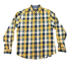 Woolrich Men's L‎ Multicolor Plaid Flannel Button Up LS SEE DESCRIPTION